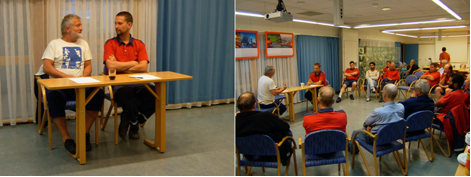 Bilder fra "pumpestasjon" der lederne danner panelet.